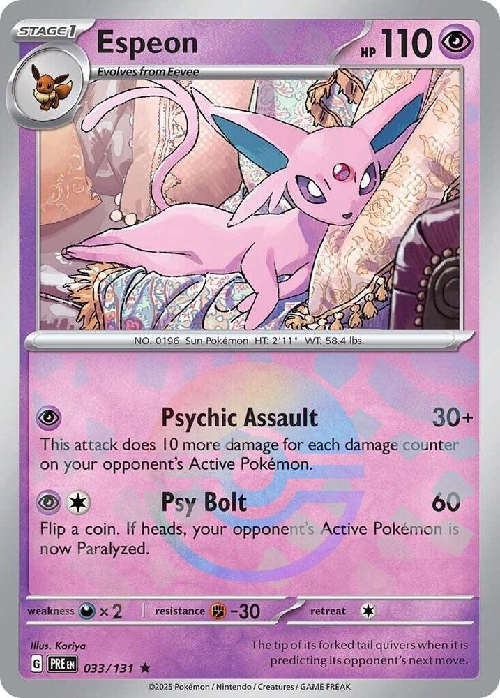 Espeon (033/131) (Poke Ball Pattern) [Scarlet & Violet: Prismatic Evolutions] | Fandemonia Ltd