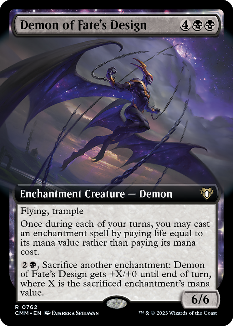 Demon of Fate's Design (Extended Art) [Commander Masters] | Fandemonia Ltd