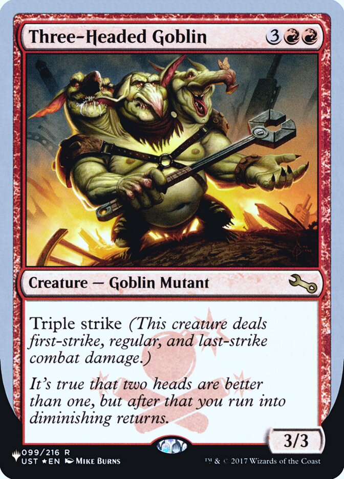 Three-Headed Goblin (Unfinity Foil Edition) [The List] | Fandemonia Ltd