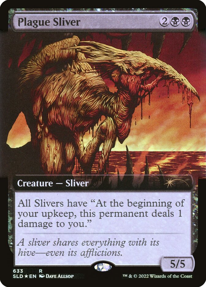 Plague Sliver (Extended Art) (Step-and-Compleat Foil) [Secret Lair Drop Promos] | Fandemonia Ltd