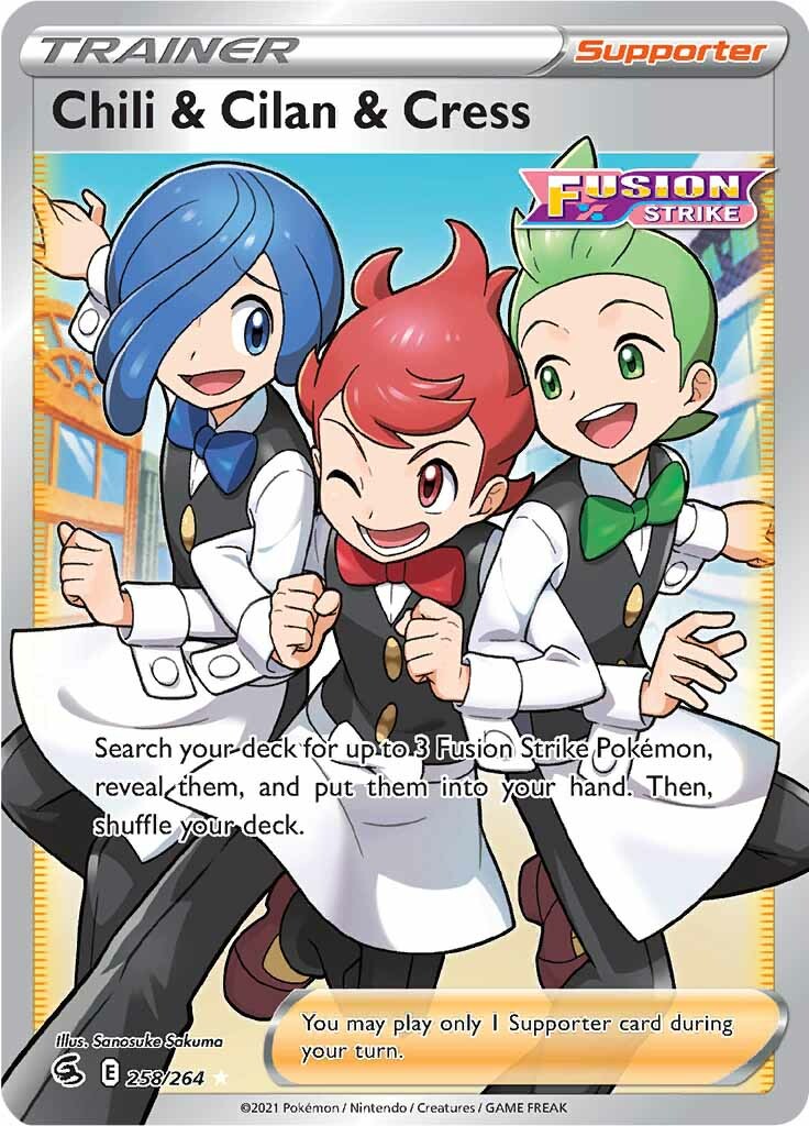 Chili & Cilan & Cress (258/264) [Sword & Shield: Fusion Strike] | Fandemonia Ltd