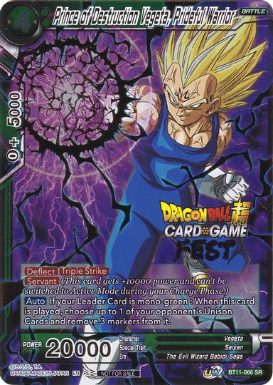 Prince of Destruction Vegeta, Prideful Warrior (Card Game Fest 2022) (BT11-066) [Tournament Promotion Cards] | Fandemonia Ltd