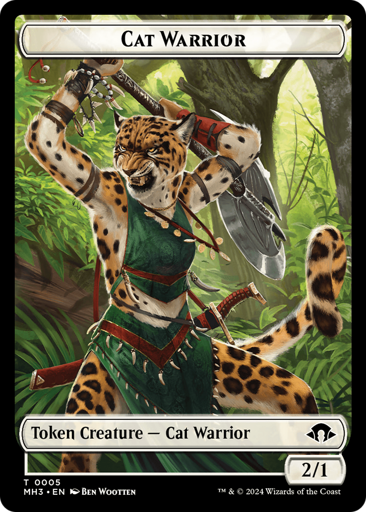 Cat Warrior Token [Modern Horizons 3 Tokens] | Fandemonia Ltd