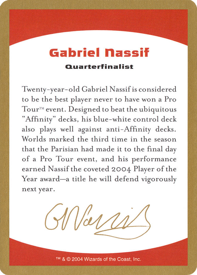 Gabriel Nassif Bio [World Championship Decks 2004] | Fandemonia Ltd