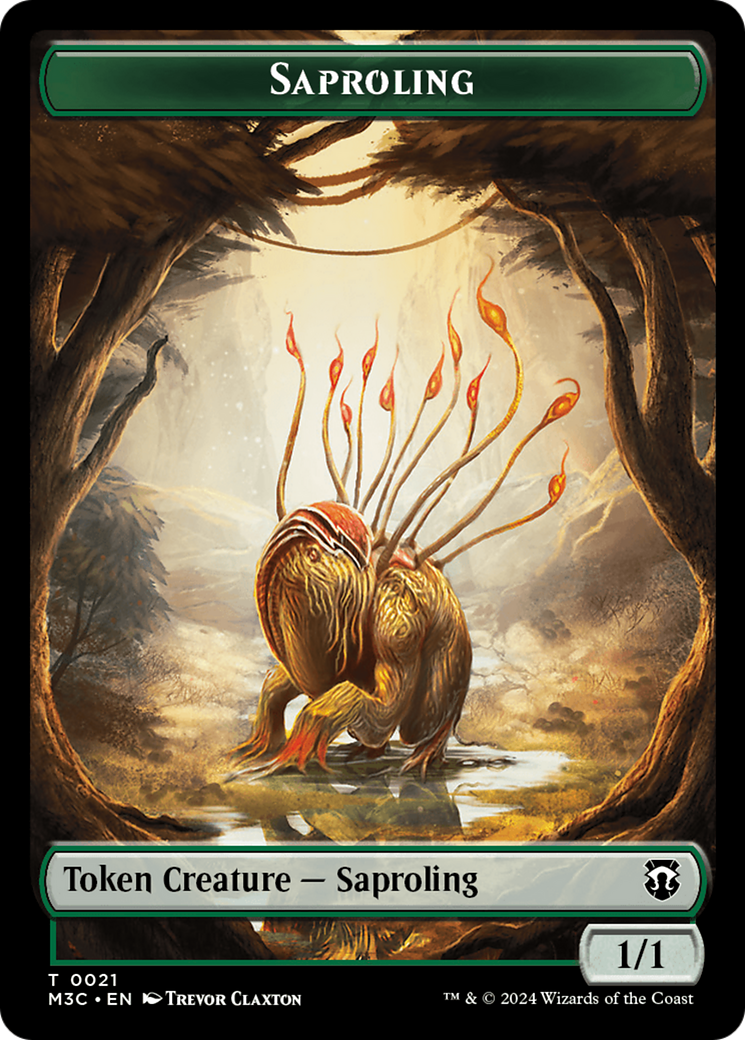 Tarmogoyf // Saproling Double-Sided Token [Modern Horizons 3 Commander Tokens] | Fandemonia Ltd