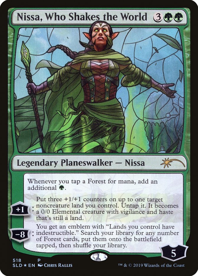 Nissa, Who Shakes the World (Stained Glass) [Secret Lair Drop Promos] | Fandemonia Ltd