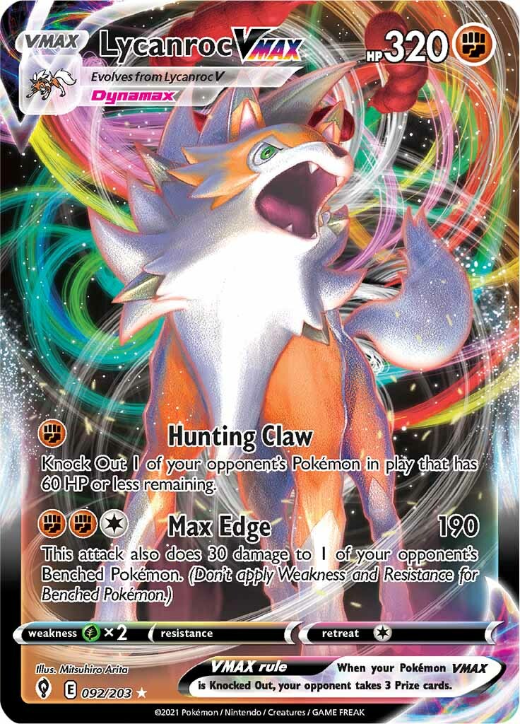 Lycanroc VMAX (092/203) [Sword & Shield: Evolving Skies] | Fandemonia Ltd