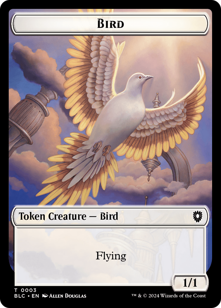 Storm Crow // Bird (003) Double-Sided Token [Bloomburrow Commander Tokens] | Fandemonia Ltd