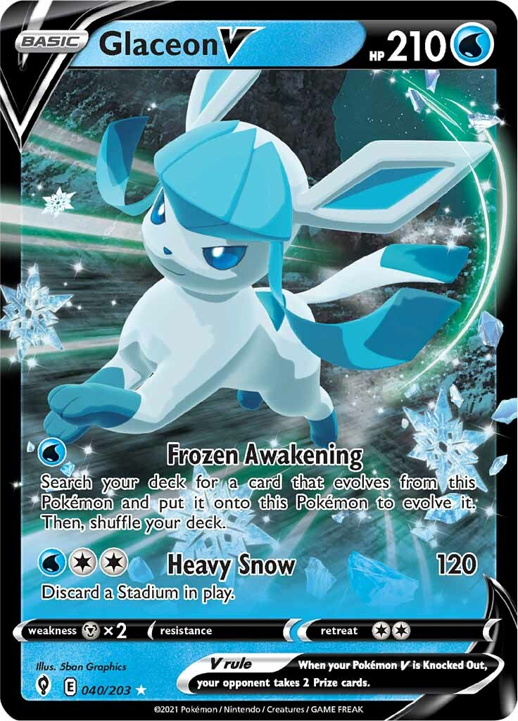 Glaceon V (040/203) [Sword & Shield: Evolving Skies] | Fandemonia Ltd