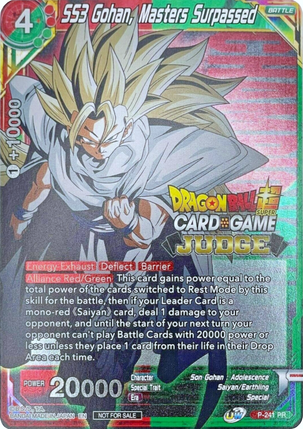 SS3 Gohan, Masters Surpassed (Level 2) (P-241) [Promotion Cards] | Fandemonia Ltd