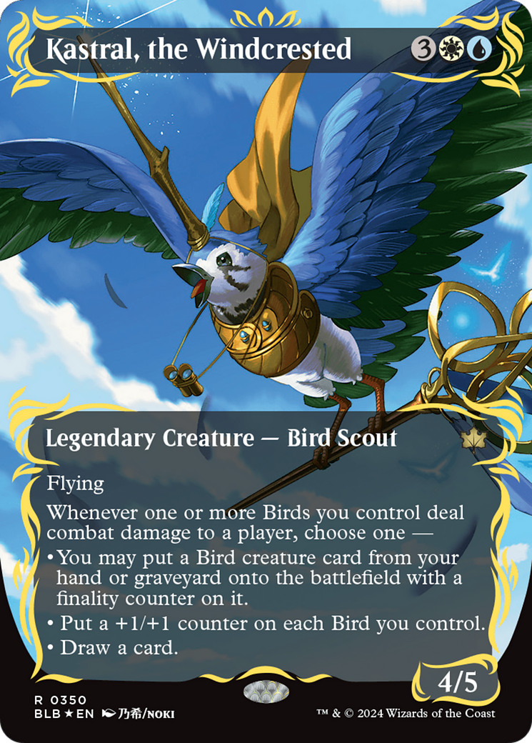 Kastral, the Windcrested (Borderless) (Raised Foil) [Bloomburrow] | Fandemonia Ltd