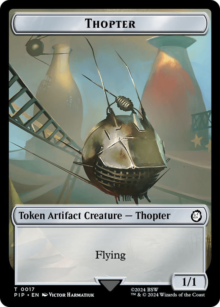 Treasure (0018) // Thopter Double-Sided Token [Fallout Tokens] | Fandemonia Ltd