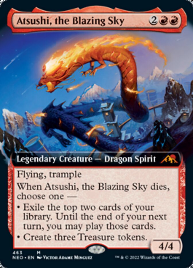 Atsushi, the Blazing Sky (Extended Art) [Kamigawa: Neon Dynasty] | Fandemonia Ltd