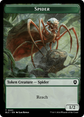 Spider // Blood Double-Sided Token [Bloomburrow Commander Tokens] | Fandemonia Ltd