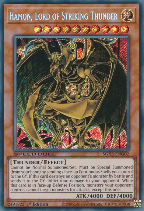 Hamon, Lord of Striking Thunder [SGX3-ENG02] Secret Rare | Fandemonia Ltd