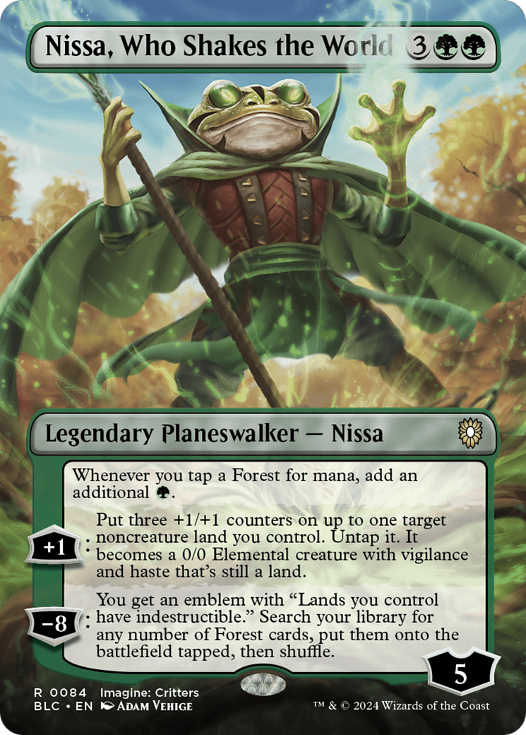 Nissa, Who Shakes the World (Borderless) [Bloomburrow Commander] | Fandemonia Ltd