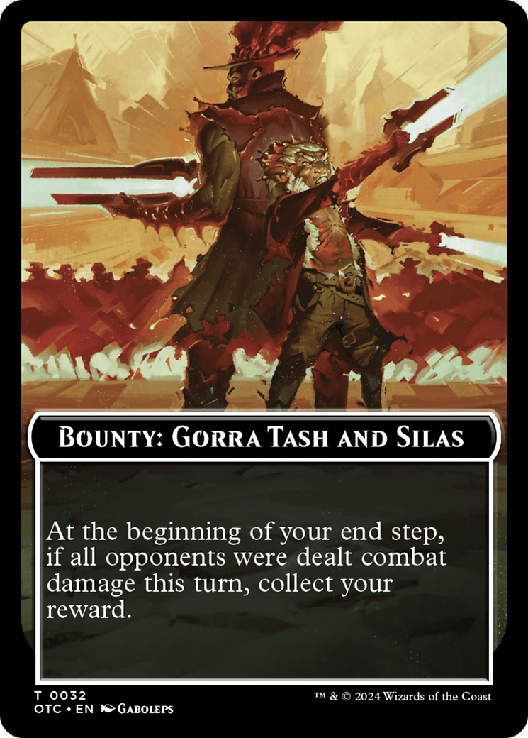 Bounty: Gorra Tash and Silas // Bounty Rules Double-Sided Token [Outlaws of Thunder Junction Commander Tokens] | Fandemonia Ltd