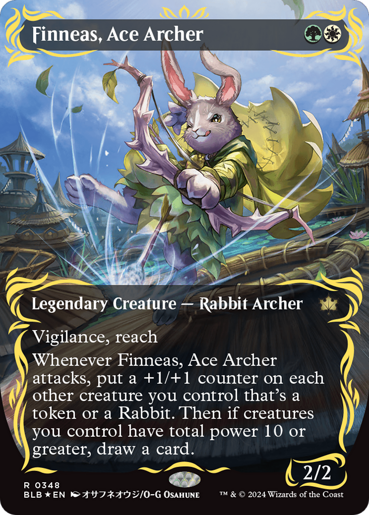 Finneas, Ace Archer (Borderless) (Raised Foil) [Bloomburrow] | Fandemonia Ltd