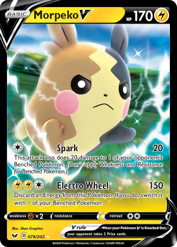 Morpeko V (079/202) [Sword & Shield: Base Set] | Fandemonia Ltd