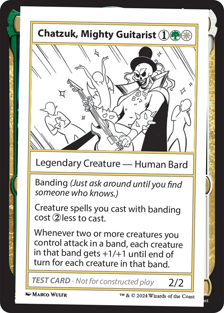 Chatzuk, Mighty Guitarist [Mystery Booster 2 Playtest Cards] | Fandemonia Ltd