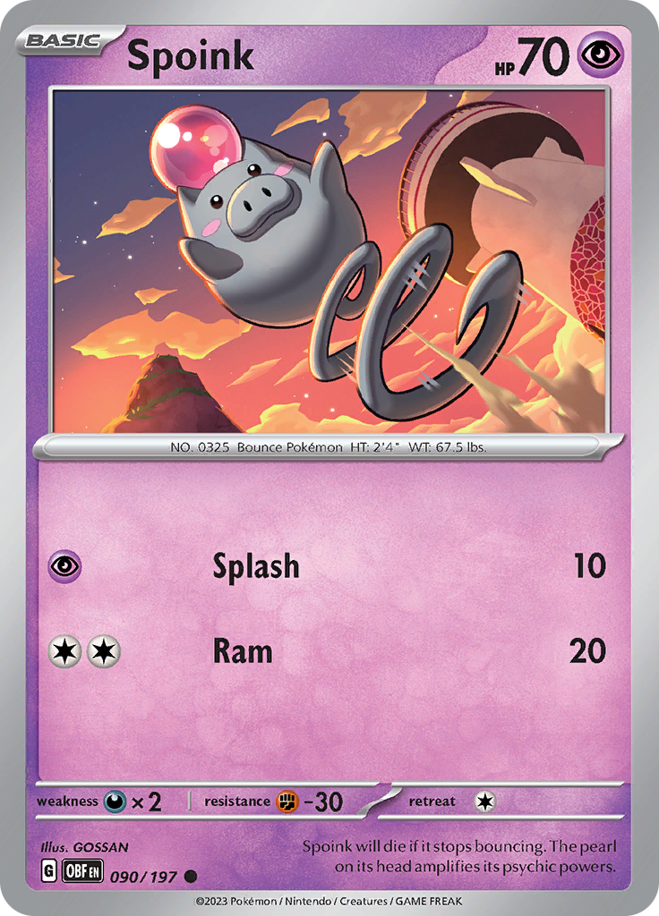 Spoink (090/197) [Scarlet & Violet: Obsidian Flames] | Fandemonia Ltd