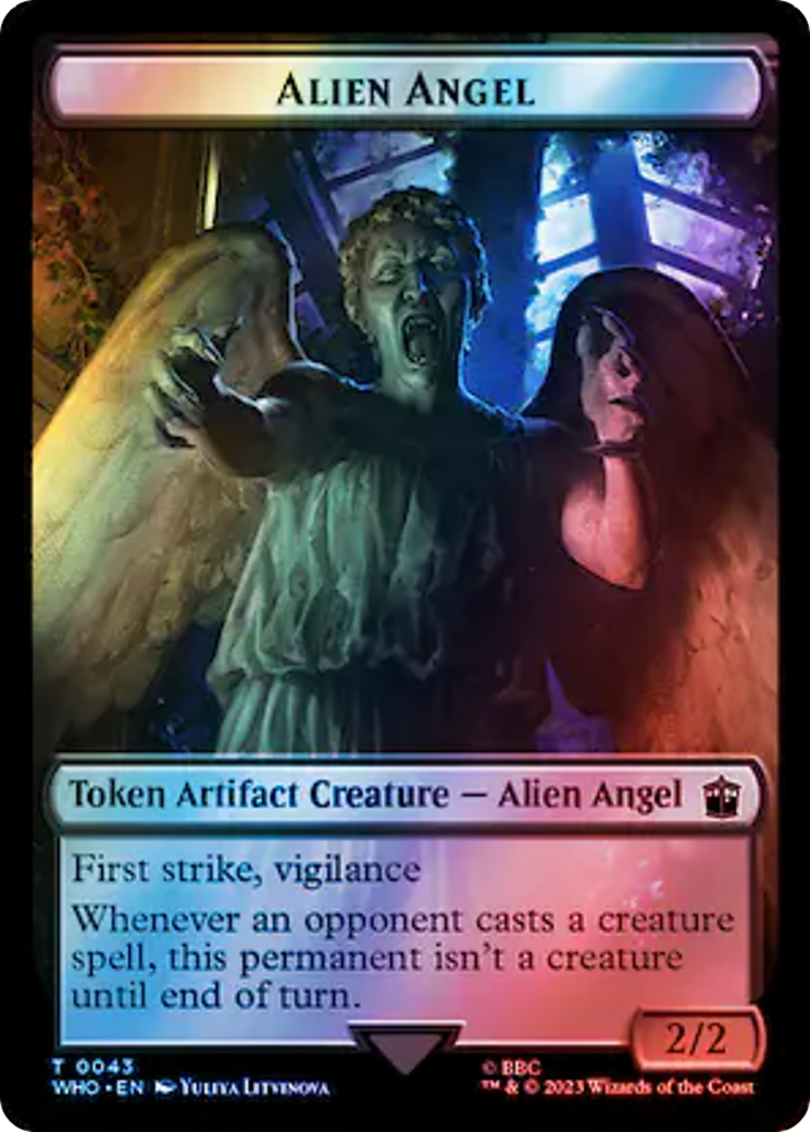 Alien Angel // Alien Salamander Double-Sided Token (Surge Foil) [Doctor Who Tokens] | Fandemonia Ltd