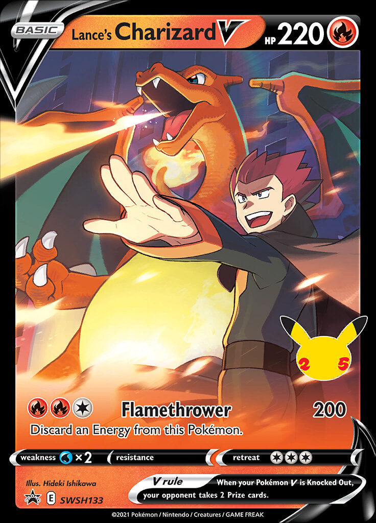 Lance's Charizard V (SWSH133) (Celebrations) [Sword & Shield: Black Star Promos] | Fandemonia Ltd