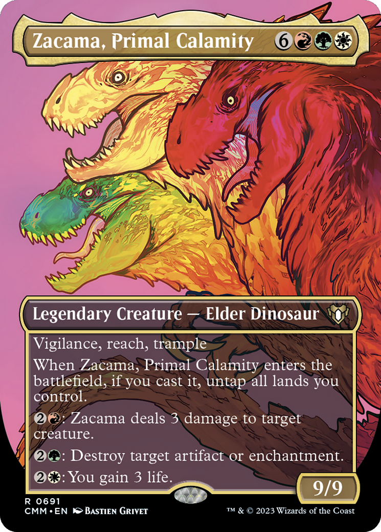 Zacama, Primal Calamity (Borderless Profile) [Commander Masters] | Fandemonia Ltd