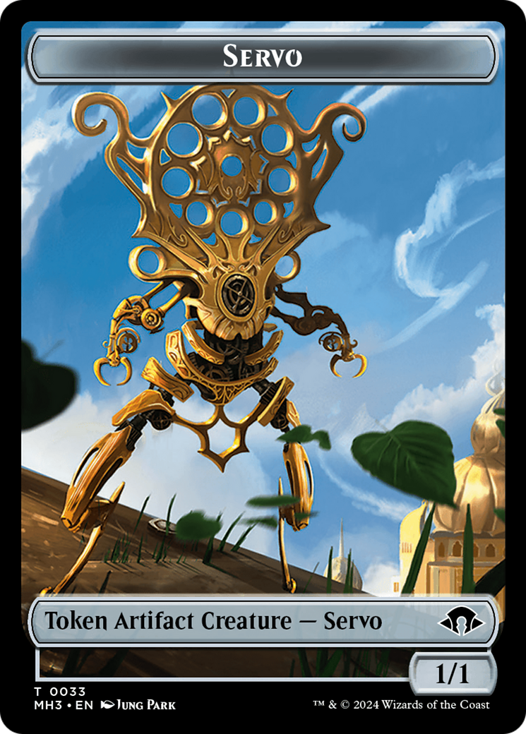 Phyrexian Myr (Ripple Foil) // Servo Double-Sided Token [Modern Horizons 3 Commander Tokens] | Fandemonia Ltd