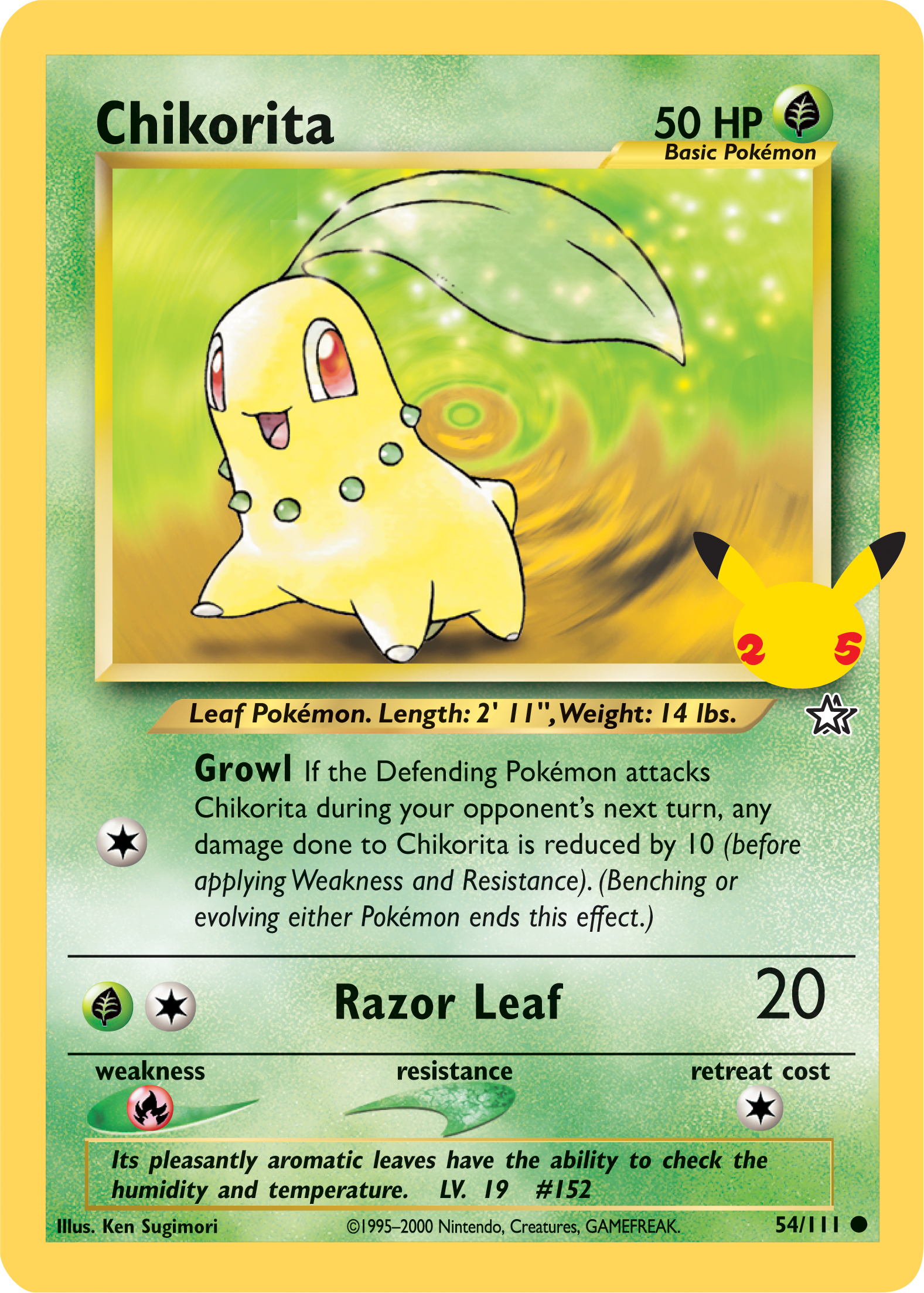 Chikorita (54/111) (Jumbo Card) [First Partner Pack] | Fandemonia Ltd