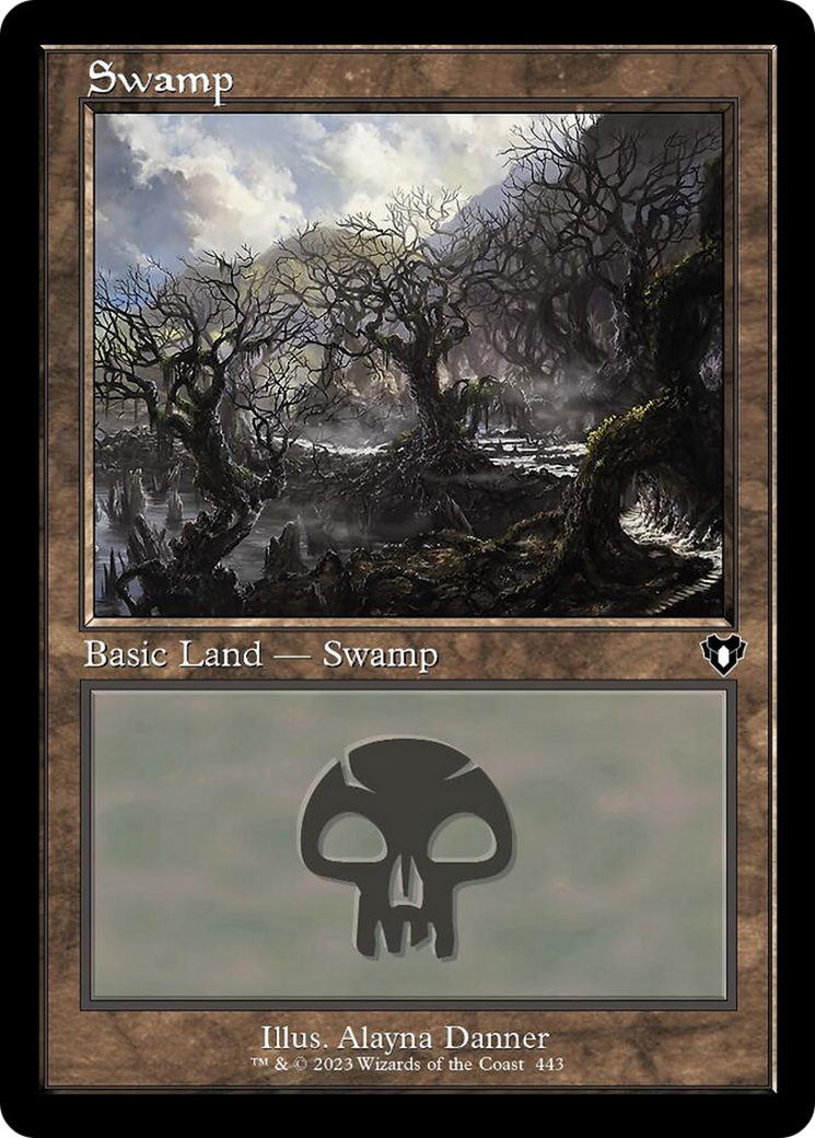 Swamp (443) (Retro) [Commander Masters] | Fandemonia Ltd