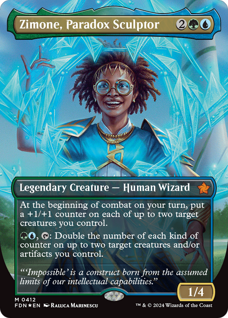 Zimone, Paradox Sculptor (Borderless) (Mana Foil) [Foundations] | Fandemonia Ltd