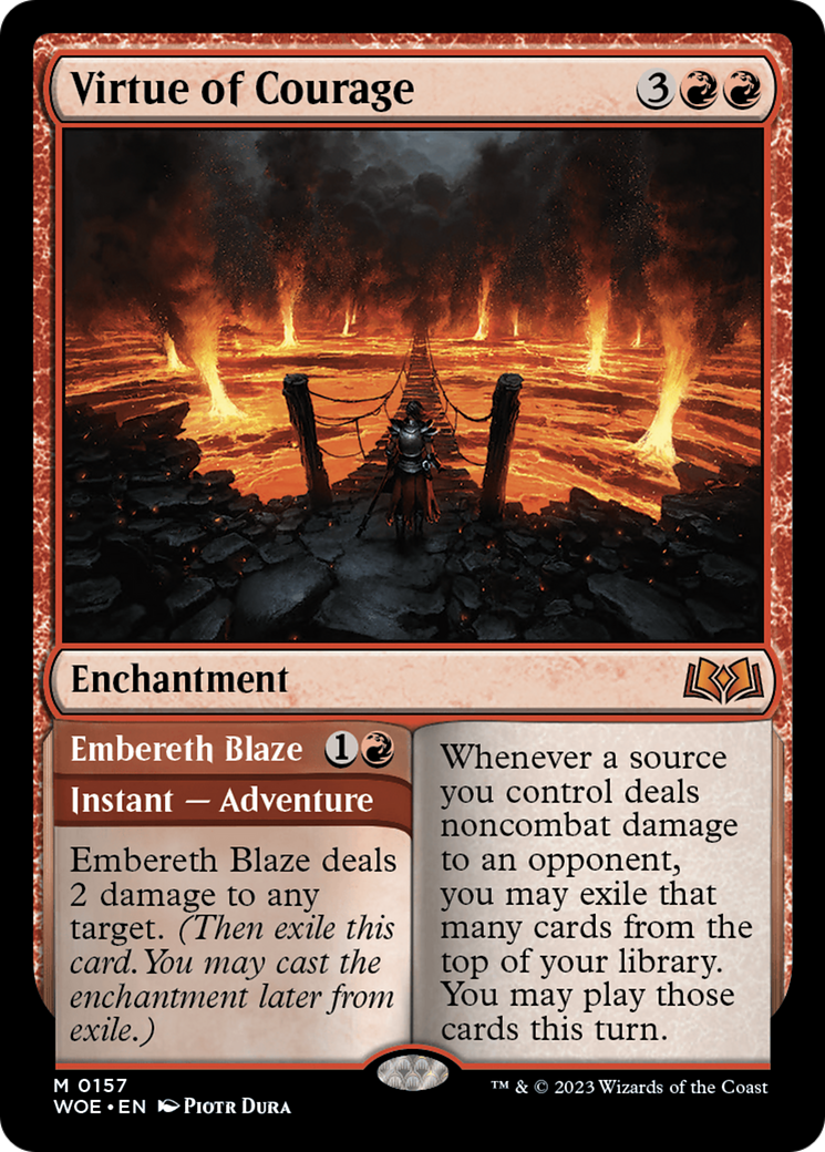 Virtue of Courage // Embereth Blaze [Wilds of Eldraine] | Fandemonia Ltd