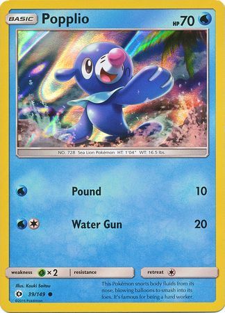 Popplio (39/149) (Water Web Holo) [Sun & Moon: Base Set] | Fandemonia Ltd