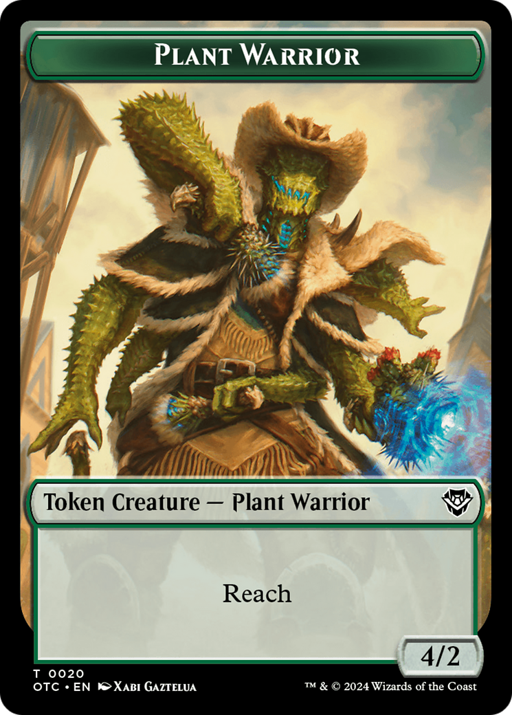 Plant Warrior // Treasure Double-Sided Token [Outlaws of Thunder Junction Commander Tokens] | Fandemonia Ltd