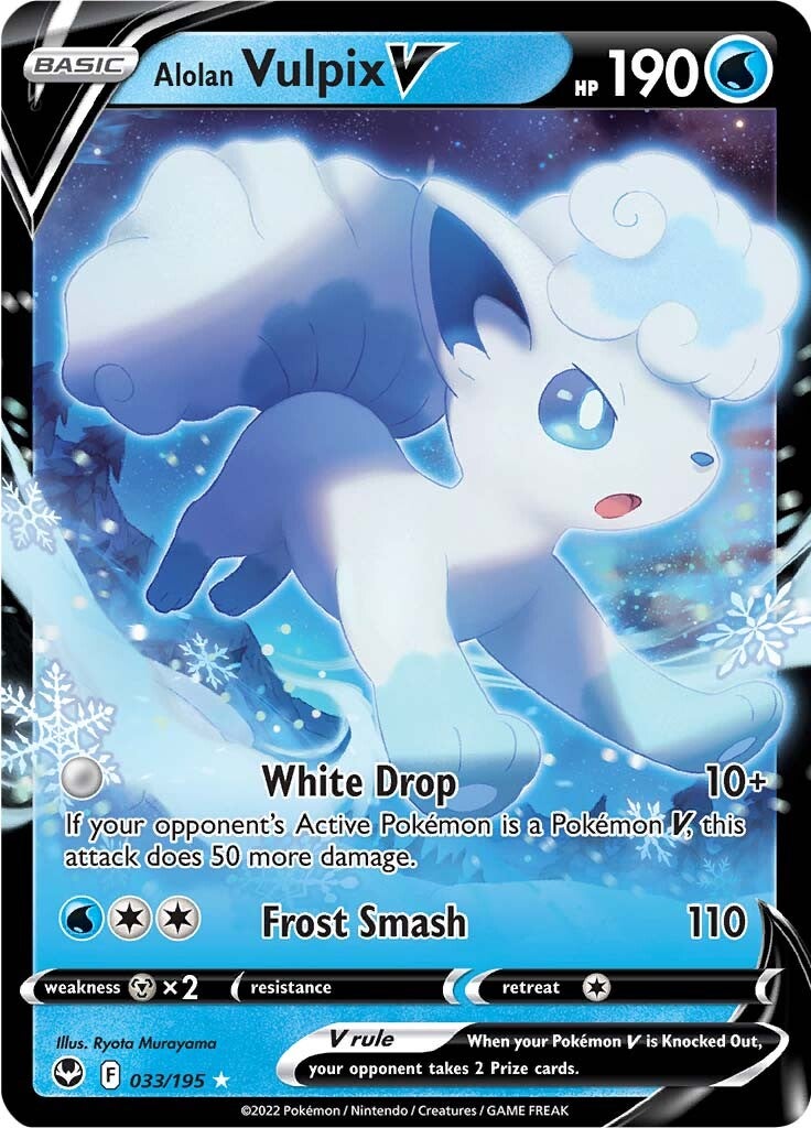 Alolan Vulpix V (033/195) [Sword & Shield: Silver Tempest] | Fandemonia Ltd