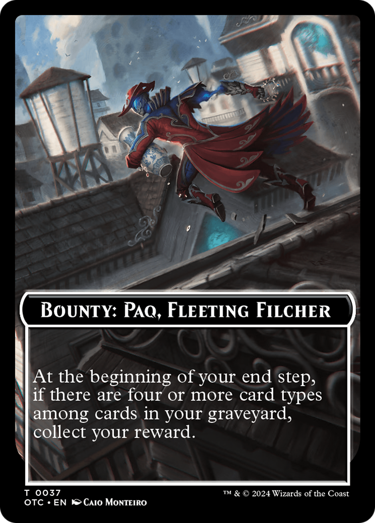 Bounty: Paq, Fleeting Filcher // Bounty Rules Double-Sided Token [Outlaws of Thunder Junction Commander Tokens] | Fandemonia Ltd