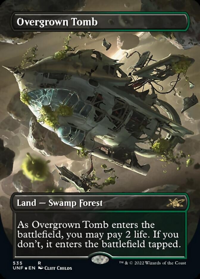 Overgrown Tomb (Borderless) (Galaxy Foil) [Unfinity] | Fandemonia Ltd