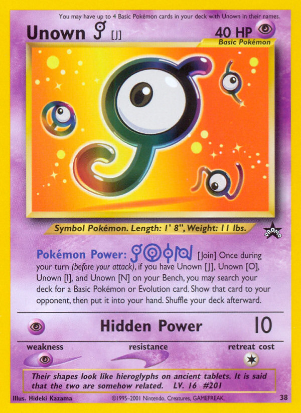 Unown [J] (38) [Wizards of the Coast: Black Star Promos] | Fandemonia Ltd