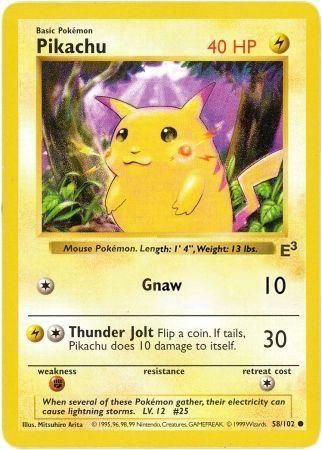 Pikachu (58/102) (E3 Stamped Promo with Red Cheeks) [Miscellaneous Cards] | Fandemonia Ltd