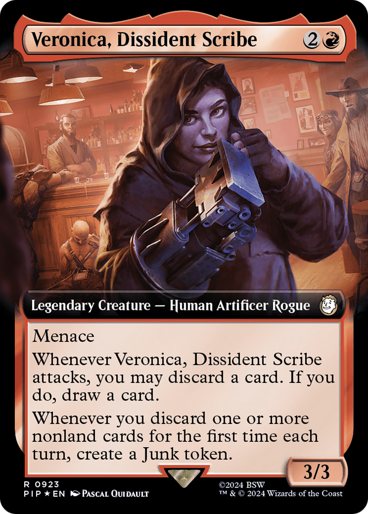 Veronica, Dissident Scribe (Extended Art) (Surge Foil) [Fallout] | Fandemonia Ltd