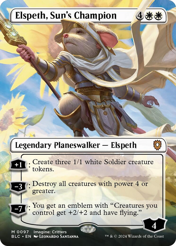 Elspeth, Sun's Champion (Borderless) [Bloomburrow Commander] | Fandemonia Ltd