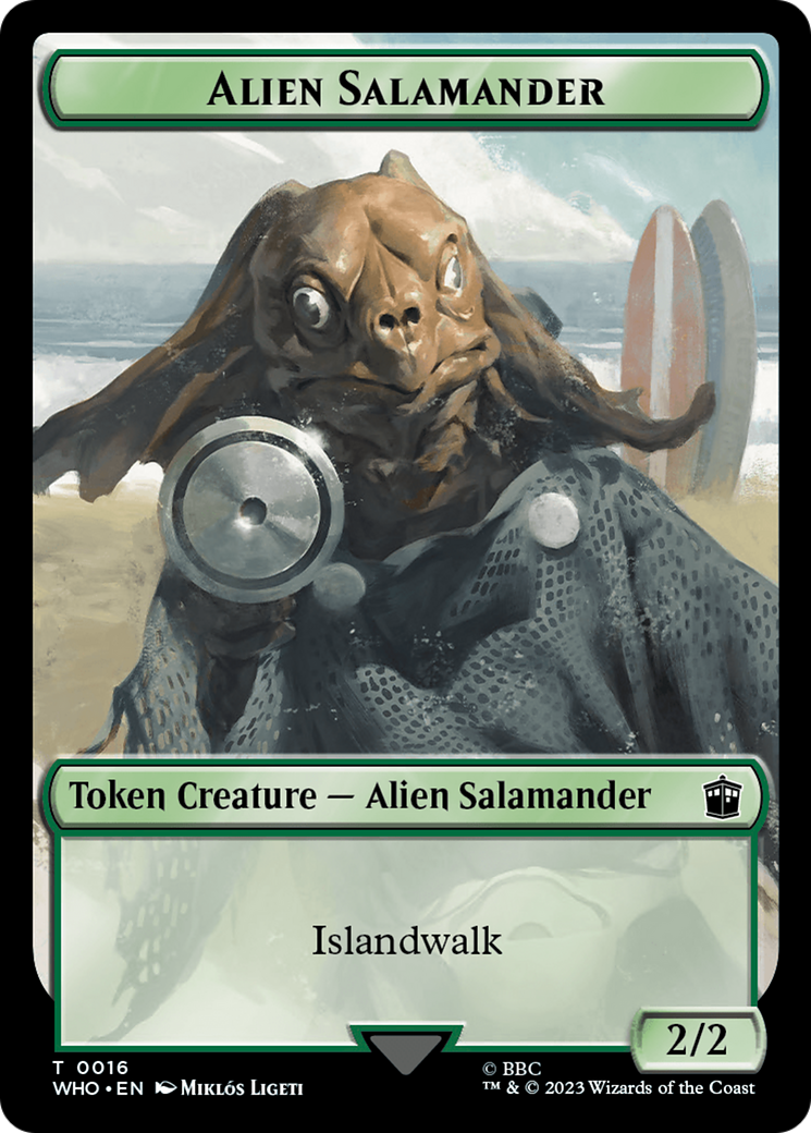 Alien Salamander // Mutant Double-Sided Token [Doctor Who Tokens] | Fandemonia Ltd