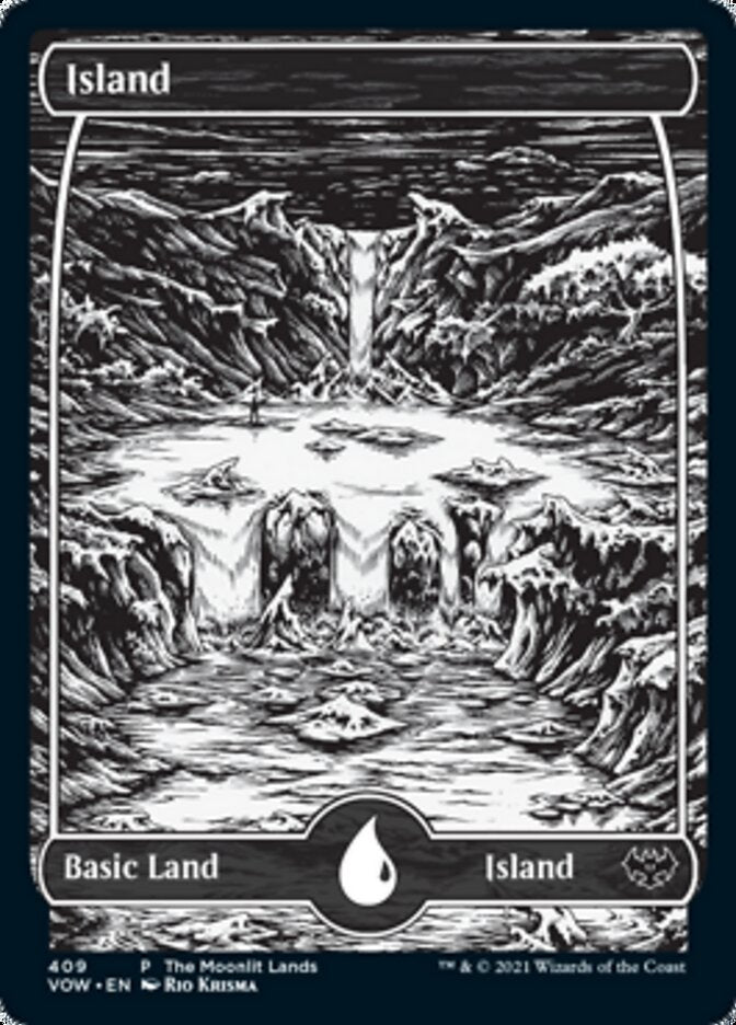 Island (The Moonlit Lands) (Foil Etched) [Innistrad: Crimson Vow Promos] | Fandemonia Ltd