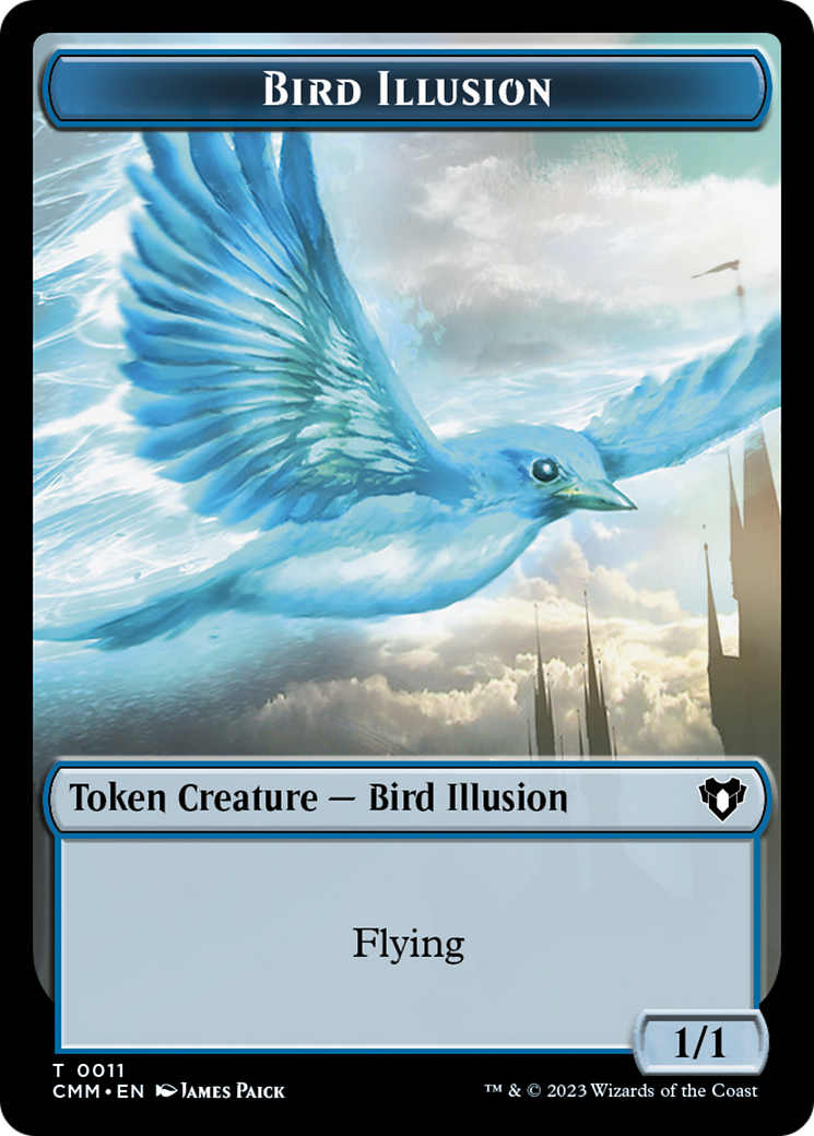 Spirit (0039) // Bird Illusion Double-Sided Token [Commander Masters Tokens] | Fandemonia Ltd