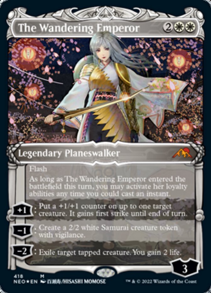 The Wandering Emperor (Showcase) (Foil Etched) [Kamigawa: Neon Dynasty] | Fandemonia Ltd