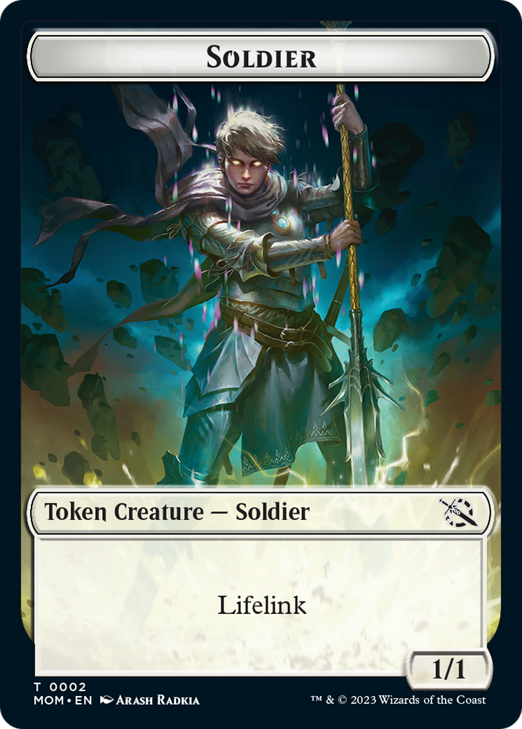 Soldier // Teferi Akosa of Zhalfir Emblem Double-Sided Token [March of the Machine Tokens] | Fandemonia Ltd