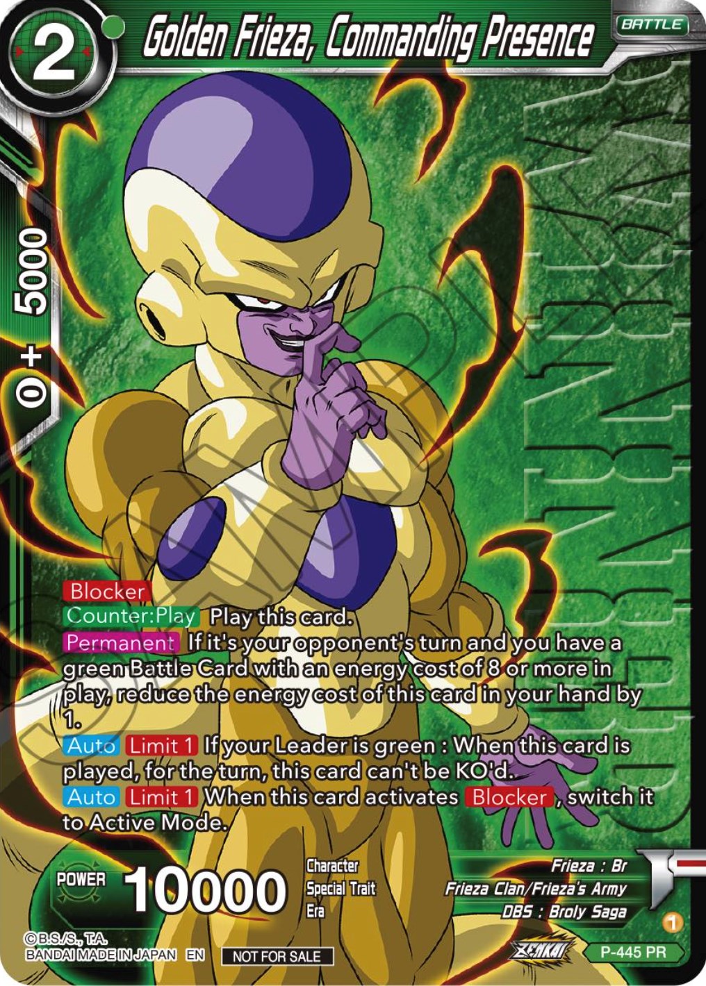 Golden Frieza, Commanding Presence (Winner) (P-445) [Tournament Promotion Cards] | Fandemonia Ltd