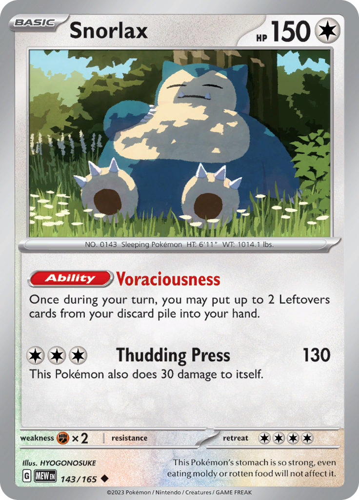 Snorlax (143/165) [Scarlet & Violet 151] | Fandemonia Ltd