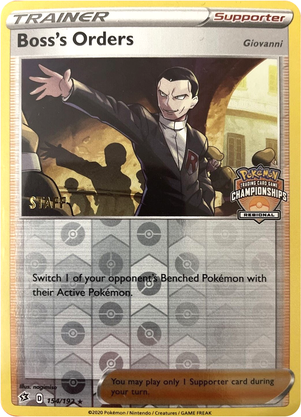 Boss's Orders (154/192) (Staff Regional Championships) [League & Championship Cards] | Fandemonia Ltd